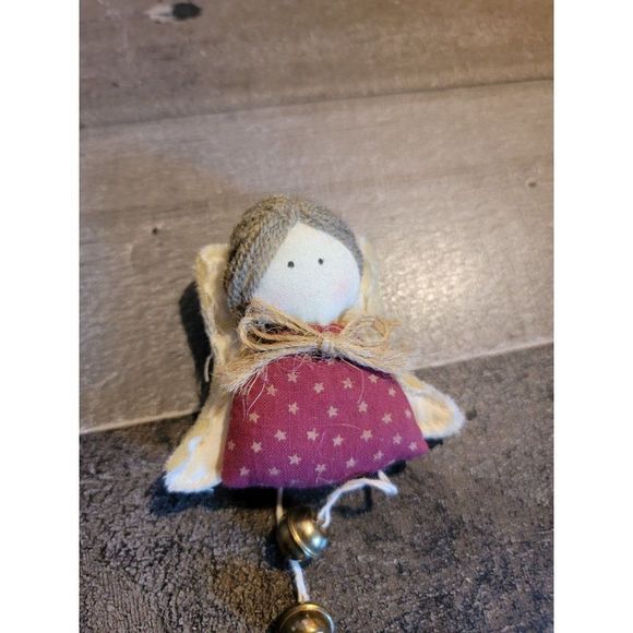 Angel girl felt bell bow ornament xmas figure - Picture 3 of 4